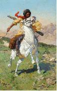 Franz Roubaud The caucasian warrior oil painting artist